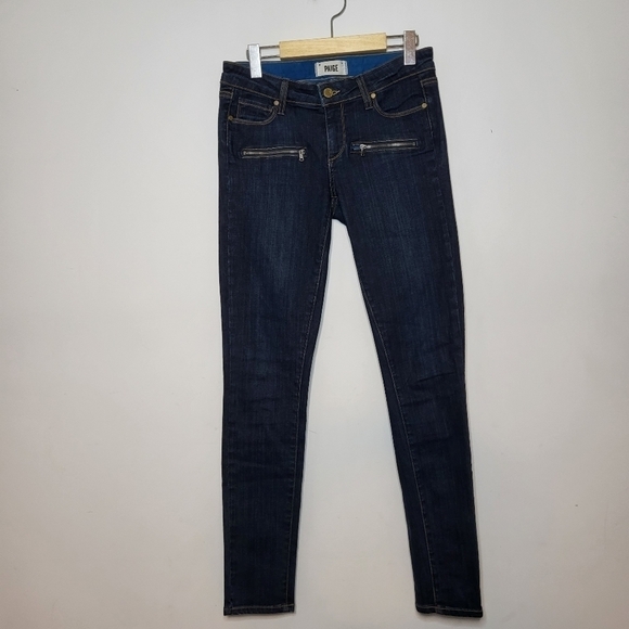 Paige Monica Indio Zip Blue Skinny Jeans Size 27 - Picture 1 of 10